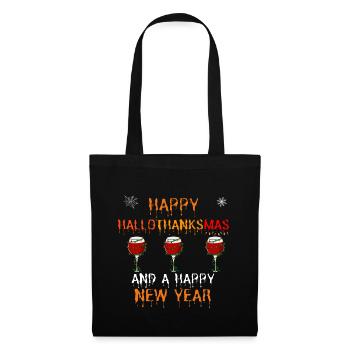 Happy Hallothanksmas and a Happy New Year - Stoffbeutel - Schwarz - Vorne