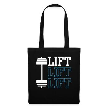Lift Workout Gewichtheber Gym Gewichtheben - Stoffbeutel - Schwarz - Vorne