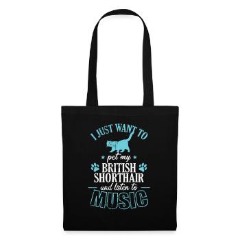 Caresser mon British Shorthair et écouter de la musique - Sac en tissu - noir - Devant