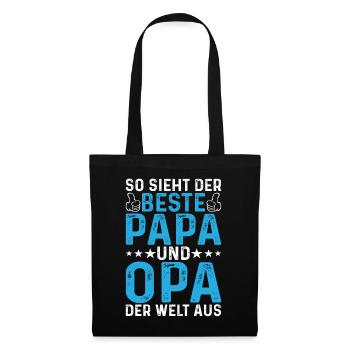 So Sieht Der Beste Papa Und Opa Der Welt Aus - Bes - Stoffbeutel - Schwarz - Vorne