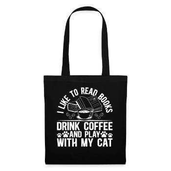 Cat Lover - I Like To Read Books And Play With My - Tote Bag - black - Front