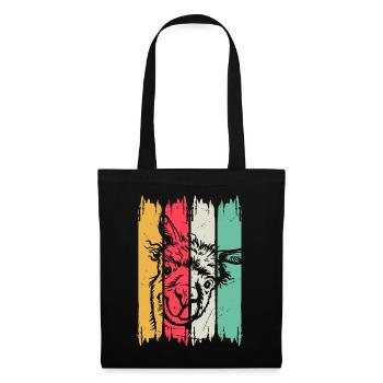 Llama Head Retro Llama Farmer - Drôle de lama Alpaga - Sac en tissu - noir - Devant
