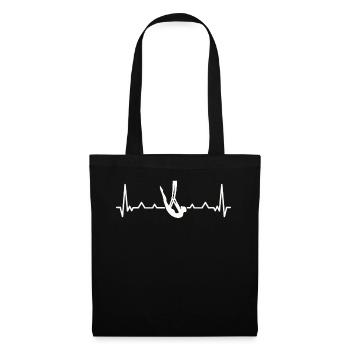 Aerial Silk Heartbeat Love - Aerialist - Tote Bag - black - Front