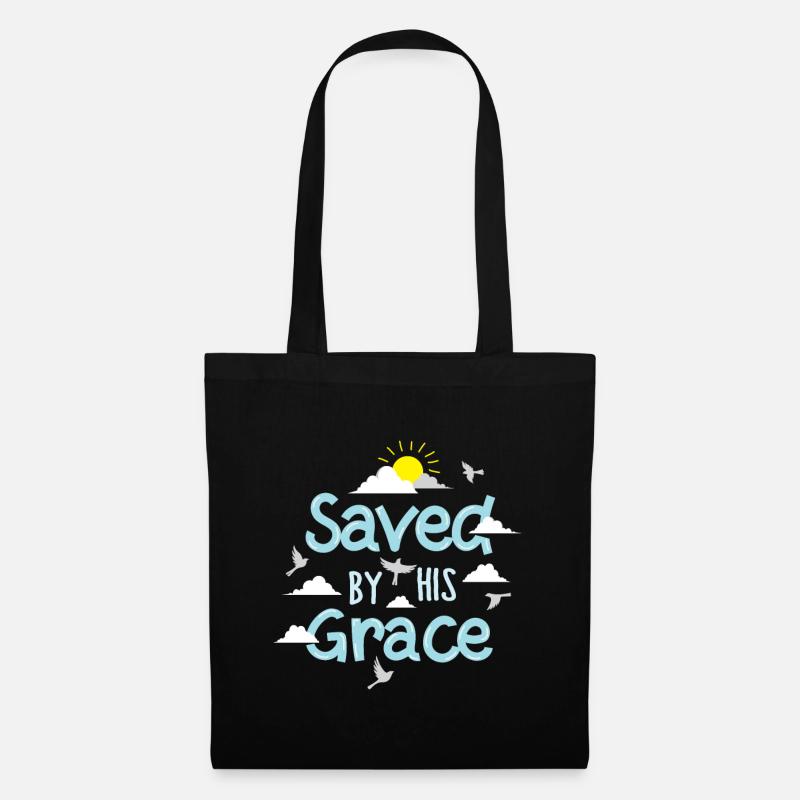 Saved By His Grace - Stoffbeutel - Schwarz