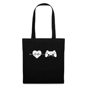 gaming heartbeat - Tote Bag - black - Front