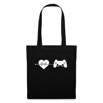 Gaming heartbeat - Tote Bag - black - Front