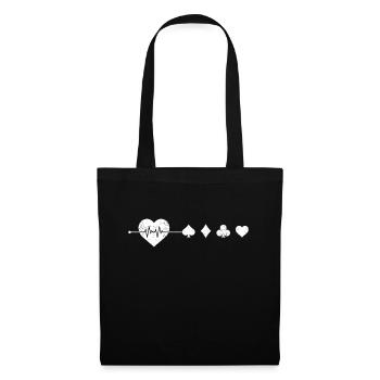 Poker heartbeat - Tote Bag - black - Front