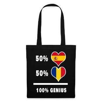 Rumänien und Spanien Genie / Geschenk - Stoffbeutel - Schwarz - Vorne
