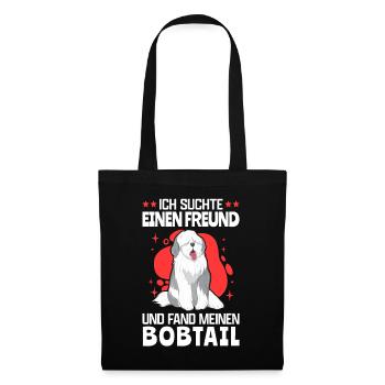Ich fand meinen Bobtail Altenglischer Bobtail - Stoffbeutel - Schwarz - Vorne