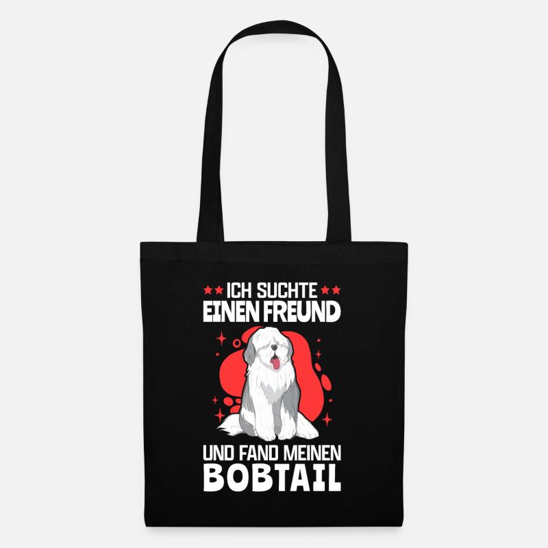Ich fand meinen Bobtail Altenglischer Bobtail - Stoffbeutel - Schwarz