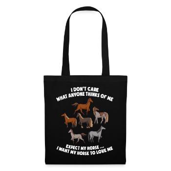 Je me fiche de ce que les gens pensent de moi Chevaux - Sac en tissu - noir - Devant