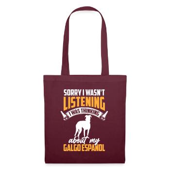 Pensé à mon Galgo Espanol Galgo Espanol - Sac en tissu - bordeaux - Devant