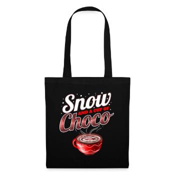Cacao, neige et une tasse de Choco pour Noël - Sac en tissu - noir - Devant