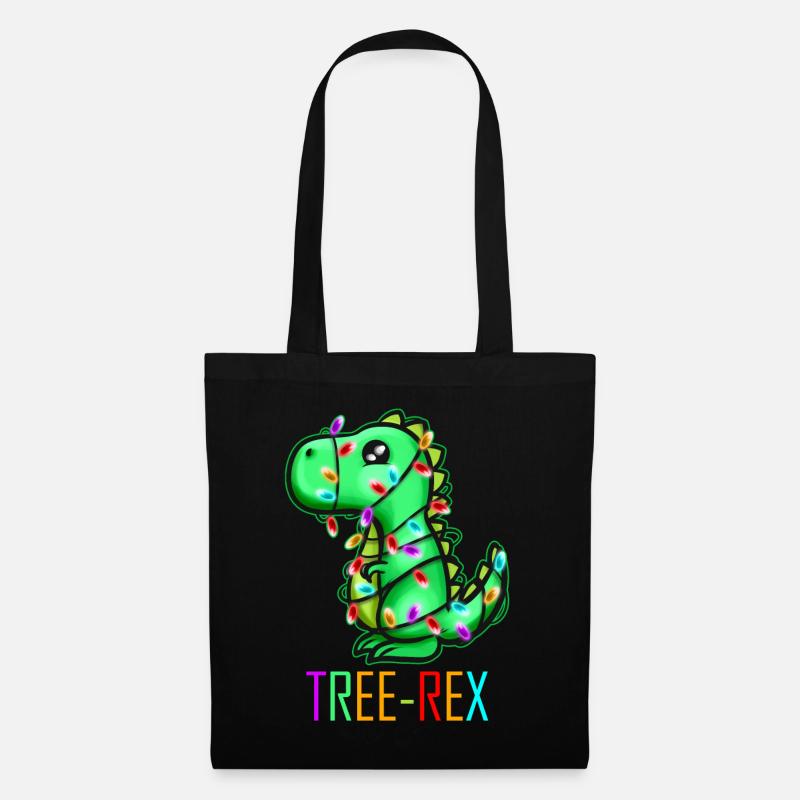 Christmas Tree Rex T-Rex Fairy Lights Light Chain - Stoffbeutel - Schwarz