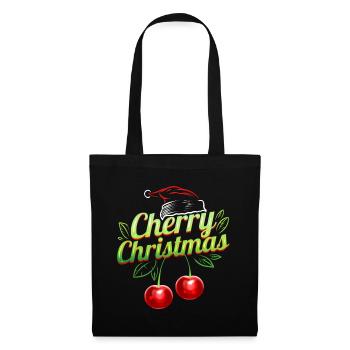 Cherry Christmas Santas Hat Merry Christmas - Stoffbeutel - Schwarz - Vorne