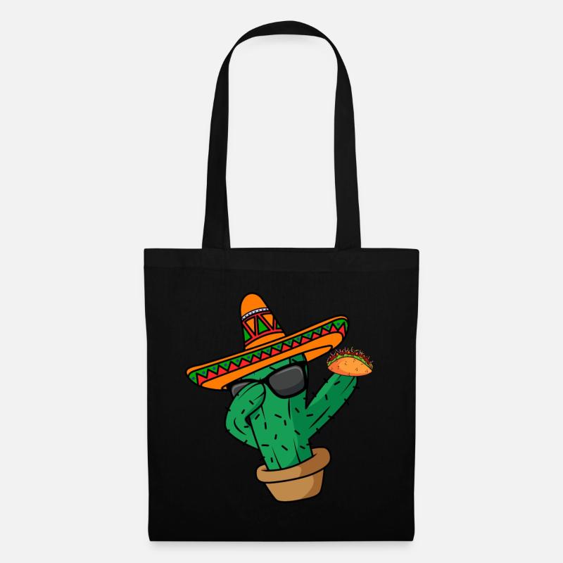 Dabbing Cactus Mexican Fiesta Taco Cinco De Mayo - Stoffbeutel - Schwarz