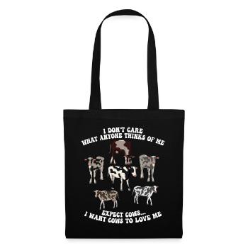 Je me fiche de ce que les gens pensent de moi Éleveur de vaches - Sac en tissu - noir - Devant