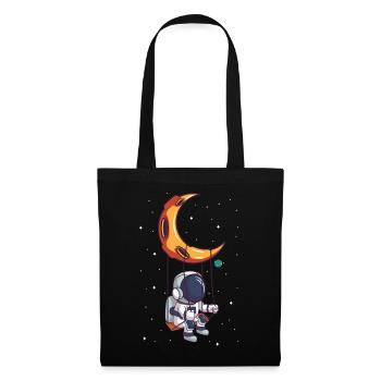 Un astronaute berce un astronome extraterrestre sur la lune - Sac en tissu - noir - Devant