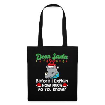 Cher Père Noël avant que j’explique combien savez-vous - Sac en tissu - noir - Devant