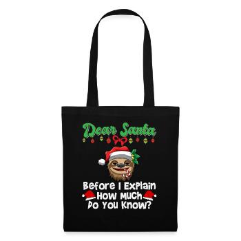 Cher Père Noël avant que j’explique combien savez-vous - Sac en tissu - noir - Devant