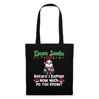 Cher Père Noël avant que j’explique combien savez-vous - Sac en tissu - noir - Devant