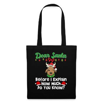 Cher Père Noël avant que j’explique combien savez-vous - Sac en tissu - noir - Devant