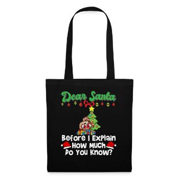 Cher Père Noël avant que j’explique combien savez-vous - Sac en tissu - noir - Devant