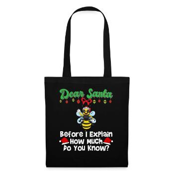 Cher Père Noël avant que j’explique combien savez-vous - Sac en tissu - noir - Devant
