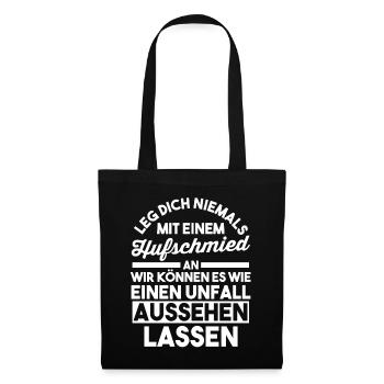 Hufbeschlagschmied Pferdeschmied Hufschmied - Stoffbeutel - Schwarz - Vorne
