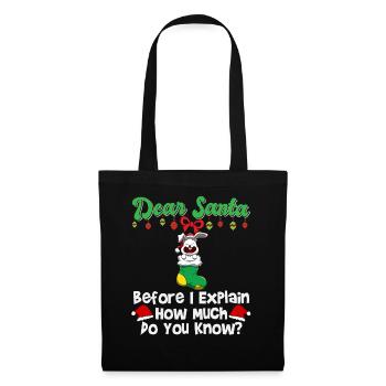 Cher Père Noël avant que j’explique combien savez-vous - Sac en tissu - noir - Devant