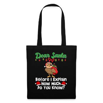 Cher Père Noël avant que j’explique combien savez-vous - Sac en tissu - noir - Devant