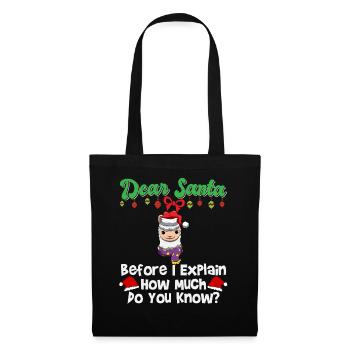 Cher Père Noël avant que j’explique combien savez-vous - Sac en tissu - noir - Devant