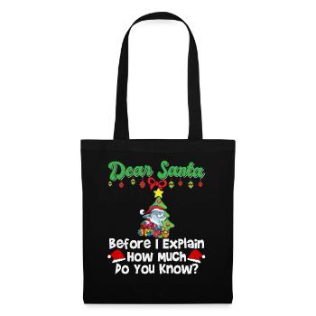 Cher Père Noël avant que j’explique combien savez-vous - Sac en tissu - noir - Devant