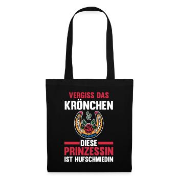Hufbeschlagschmied Prinzessin Pferdeschmied Hufsch - Stoffbeutel - Schwarz - Vorne