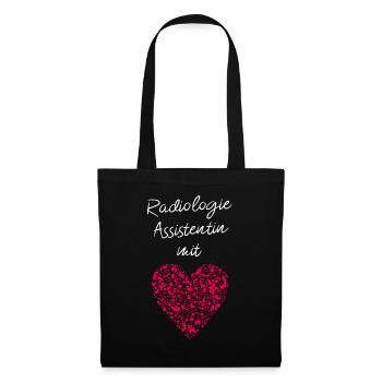 Radiologieassistenzin mit Herz Röntgen Radiologie - Stoffbeutel - Schwarz - Vorne