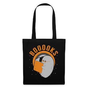 Halloween Kostüm Shirt, Boooooks Geist süßes Buch - Stoffbeutel - Schwarz - Vorne