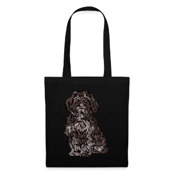 Hund - Stoffbeutel - Schwarz - Vorne