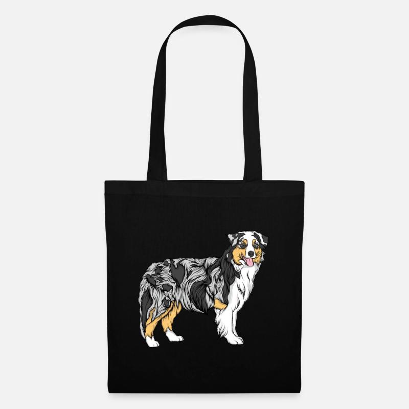 Border Collie - Sac en tissu - noir