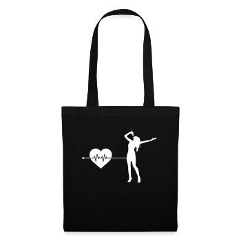 Battement de cœur chantant - Sac en tissu - noir - Devant