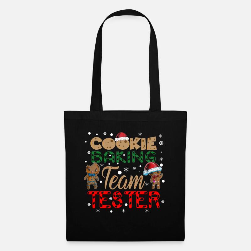 Team Plätzchen Tester lustiges Weihnachtsoutfit - Stoffbeutel - Schwarz