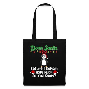 Cher Père Noël avant que j’explique combien savez-vous - Sac en tissu - noir - Devant