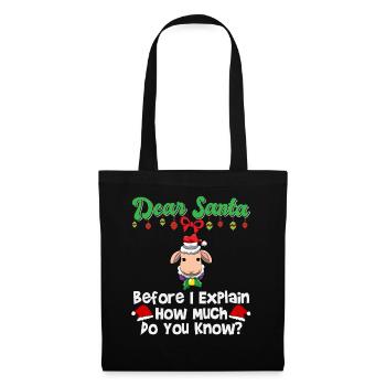 Cher Père Noël avant que j’explique combien savez-vous - Sac en tissu - noir - Devant