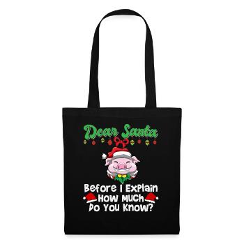 Cher Père Noël avant que j’explique combien savez-vous - Sac en tissu - noir - Devant