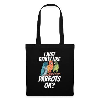 I just like parrots very parrot animal cute - Tote Bag - black - Front