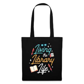 La vie à la bibliothèque Livres bibliothécaires - Sac en tissu - noir - Devant