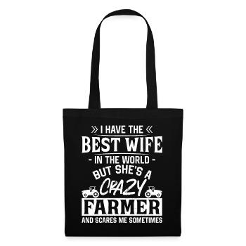 Farming Farmer Wife Vintage - Stoffbeutel - Schwarz - Vorne