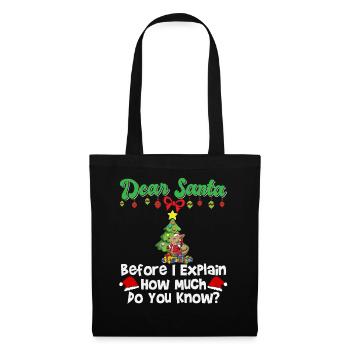 Cher Père Noël avant que j’explique combien savez-vous - Sac en tissu - noir - Devant