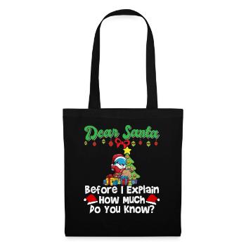 Cher Père Noël avant que j’explique combien savez-vous - Sac en tissu - noir - Devant