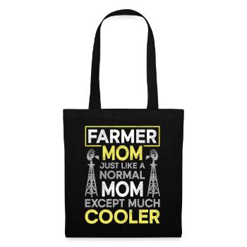 Farming Farmer Mom Mother Vintage - Stoffbeutel - Schwarz - Vorne