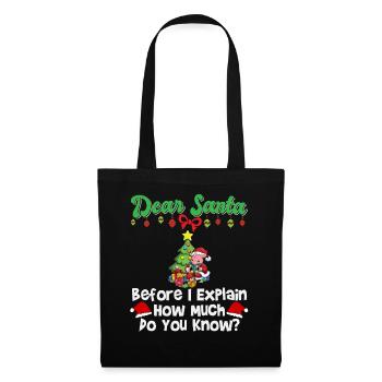 Cher Père Noël avant que j’explique combien savez-vous - Sac en tissu - noir - Devant